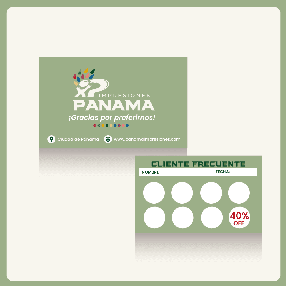 Tarjetas de cliente frecuente - Impresiones Panamá