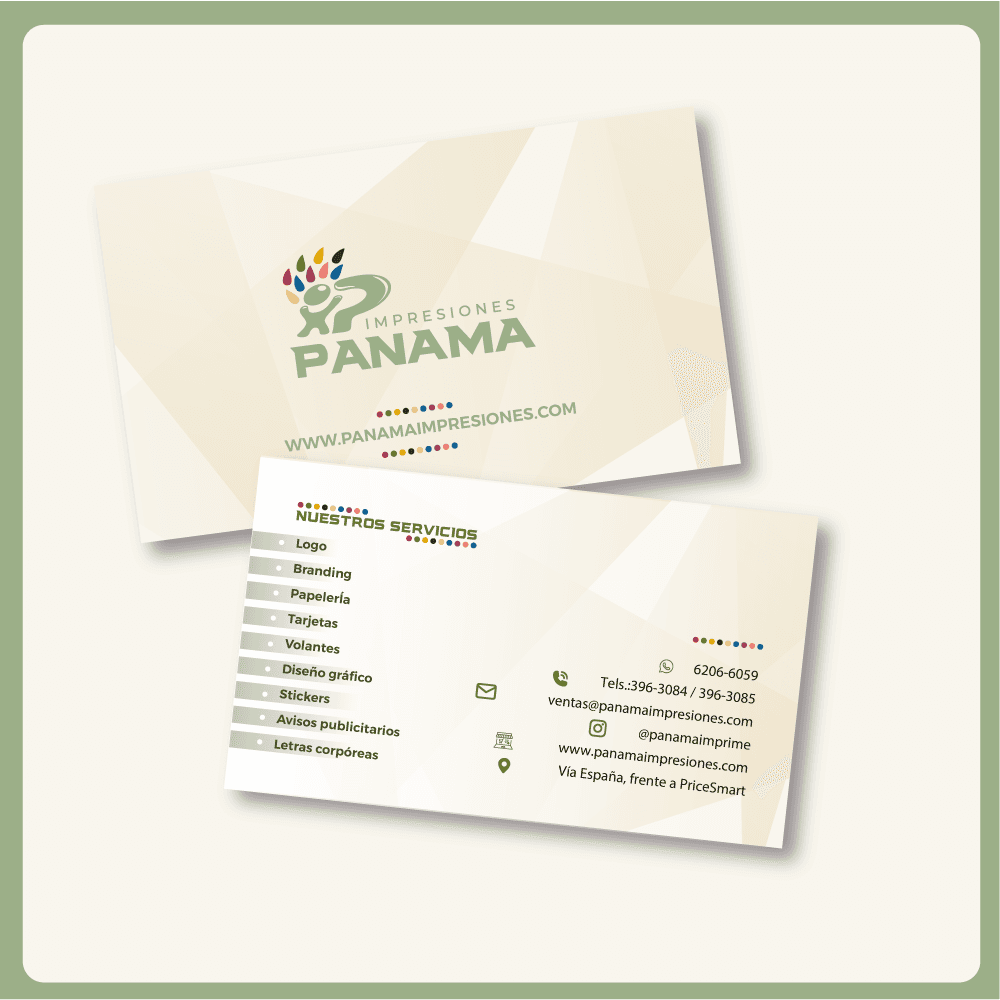 Tarjetas de presentación 3,5"x2" - Impresiones Panamá